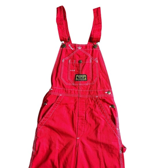 Vtg Washington Dee Cee Overalls Red 100% Cotton Adjustable Straps Unisex OS See - Picture 14 of 16